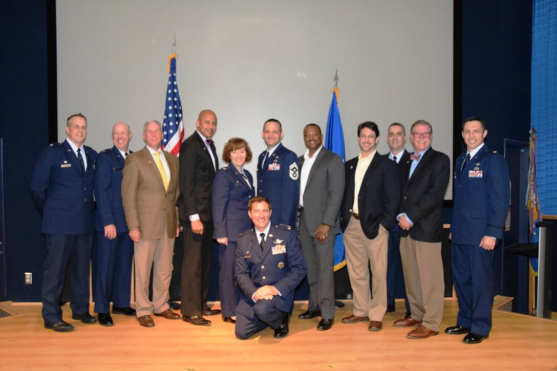 The 433rd Airlift Wing inducted five business and community leaders into the Alamo Wing's Honorary Commanders Program during a ceremony May 2, 2015 at Joint Base San Antonio-Lackland, Texas. Honorary Commanders are paired with commanders and senior leadership assigned to the "Alamo Wing" to educate them about the activities of the 433rd AW, the Air Force Reserve, and its vital role in national defense. (U.S. Air Force Photo by Tech. Sgt. Carlos J. Trevino) 