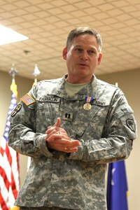 Capt. Kyle Franklin, chaplain, Headquarters and Headquarters Company, 2-151st Security and Support Aviation Battalion, was awarded with the Soldier’s Medal for Heroism during a ceremony May, 3, 2015 at McEntire Joint National Guard Base.