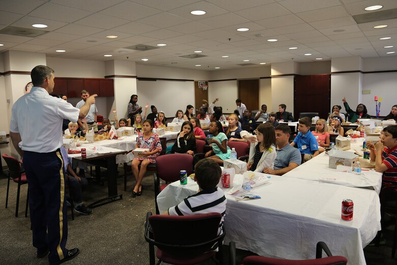 District Commander Col. Tom Tickner fields questions from participants of the Take our Daughters and Sons to Work Day held May 1. Facilitators guided participants through age-appropriate breakout sessions as students discovered the district’s expansive footprint on public works projects throughout the Southeast. They also toured facilities and learned about large-scale projects such as the Savannah Harbor Expansion Project, dam operations and other salient initiatives.