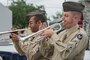 The U.S. Air Force Band of the West performs while wearing historic military uniforms during an unveiling ceremony for the Enlisted Tuskegee Airmen Exhibit May 4, 2015, at Joint Base San Antonio-Lackland’s U.S. Air Force Airman Heritage Museum & Enlisted Character Development Center.  The unveiling ceremony honors the enlisted Tuskegee Airmen, a group of African-American military ground support Airmen who were part of the 332nd Fighter Group and the 477th Bombardment Group during World War II.  The exhibit, a three-dimensional recreation of a World War II combat operations room displaying an enlisted aircraft line mechanic, enlisted administrator and a Tuskegee fighter pilot, depicts the hard work, sacrifice and determination the Tuskegee Airmen put forth as members of the Army Air Corps to help America win World War II. (U.S. Air Force photo by Johnny Saldivar/released)