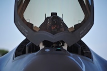 Lt. Col. Christine Mau, 33rd Operations Group deputy commander, prepares to take her first flight in the F-35A on Eglin Air Force Base, Florida, May 5, 2015. Mau, who previously flew F-15E Strike Eagles, made history as the first female F-35 pilot in the program. (U.S. Air Force photo/Staff Sgt. Marleah Robertson)