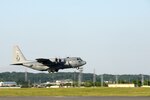 YOKOTA AIR BASE, Japan (May 5, 2015) - A C-130 Hercules takes off at Yokota Air Base, Japan, May 5, 2015. Members of Yokota left to provide humanitarian airlift and relief operations to support the U.S. Agency of International Development and the Government of Nepal in response to the 7.8 magnitude earthquake that devastated the country April 25, 2015. 