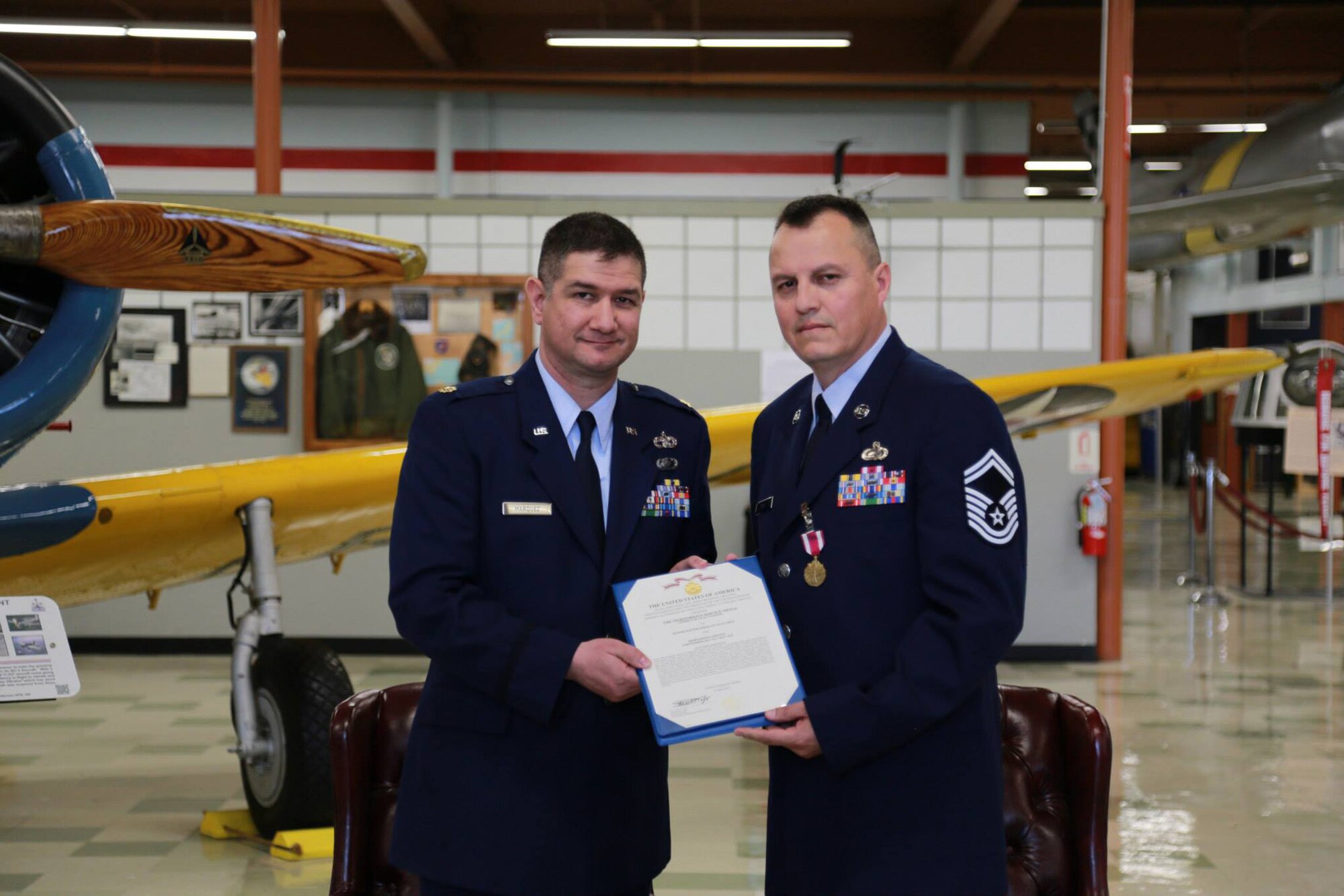 Senior Master Sgt. Juan Cruz, 349th Mission Support Squadron, holds a retirement ceremony May 2, 2015 here at Travis Air Force Base, Calif. (U.S. Air Force photo/Capt. Samuel Lee)