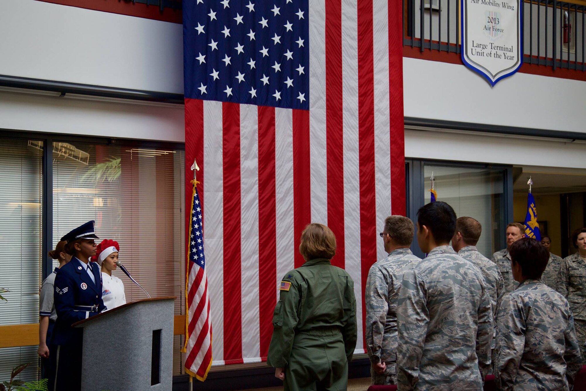 TRAVIS AIR FORCE BASE, Calif. -- Maj. Melissa Johnson, 349th Memorial Affairs Squadron commander relinquished command to Col. Stuart Toft, Mission Support Group commander at Travis Air Force Base, Calif. on May 2, 2015, as the 349 MAS is officially inactivated,  (U.S. Air Force photo/Capt. Samuel Lee)
