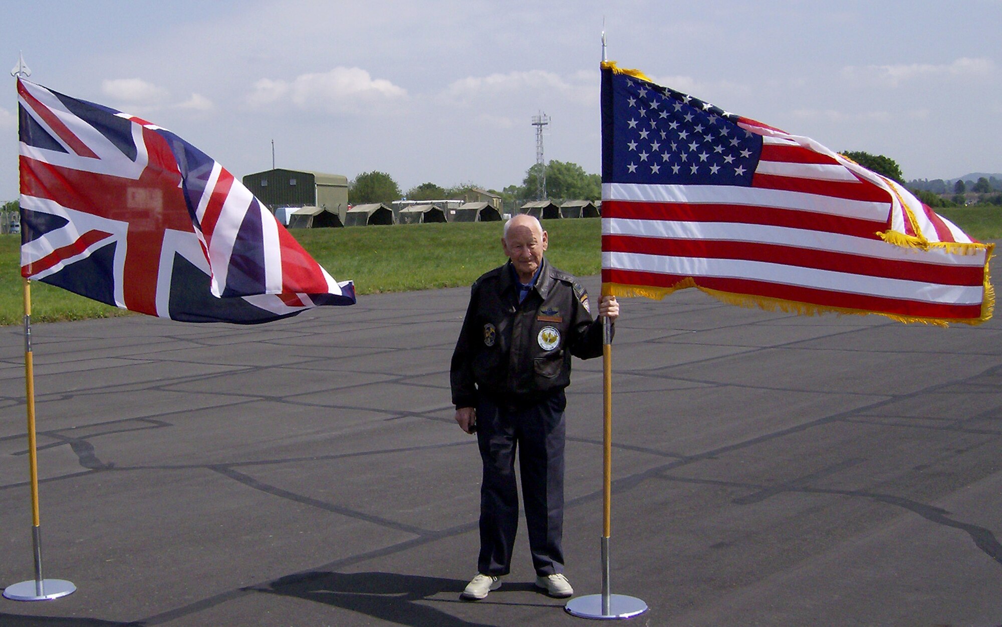 Col. Lloyd Neblett, USAF Retired, passed away April 30, 2015, at the age of 96 years old. He was the commander of the 301 AS troop carrier squadron during the D-Day invasion. Col. Neblett was invited in June 2007 to Mildenhall, England to take part in an inaugural visit of the 301st Airlift Squadron and the 99th Squadron at Brize Norton in a remembrance of the two 301st Troop Carrier Squadron members buried there who were killed in a C-47 crash in Scotland during WWII. (U.S. Air Force courtesy photo) 
