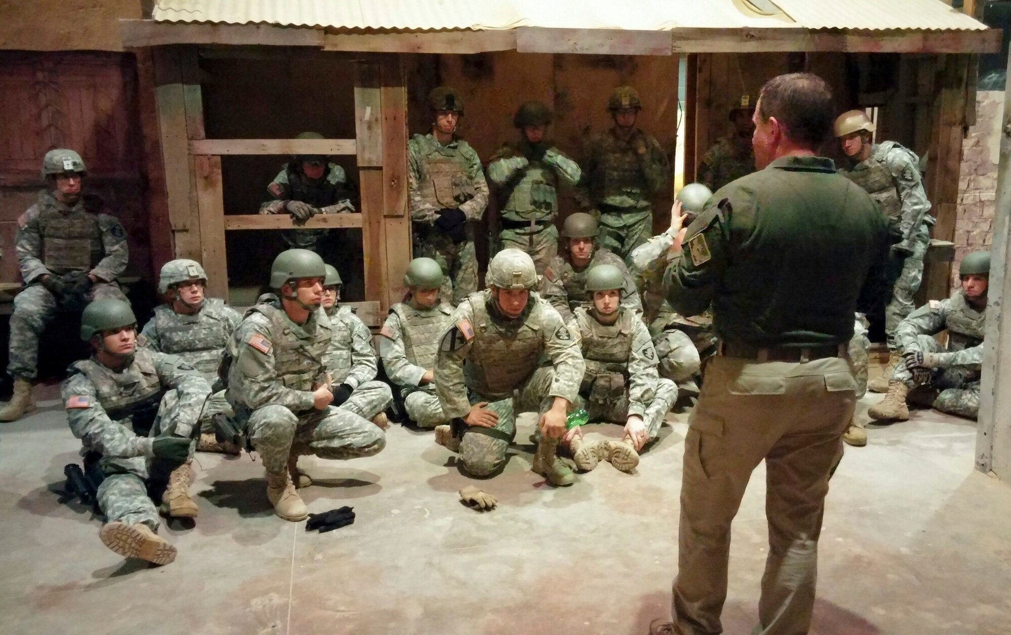 Cadets from the U.S. Military Academy at West Point visited Joint Base McGuire-Dix-Lakehurst to take part in a Judgment-based Engagement Training course provided by the U.S. Air Force Expeditionary Center Judge Advocate May 2 through 3. The 18 West Point Cadets participated in classroom lectures, a Firearms Training Simulator, and action and reaction scenarios to practice making lawful decisions in real-time.(courtesy photo)