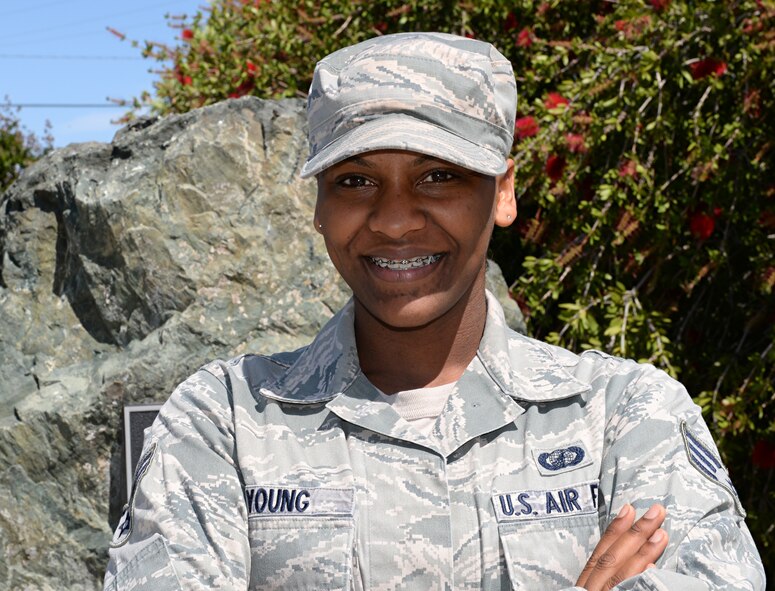 Senior Airman Jessica Young, 9th Contracting Squadron contracting officer, poses for a photo April 28, 2015, at Beale Air Force Base, Calif. (U.S. Air Force photo by Airman 1st Class Ramon A. Adelan/Released)