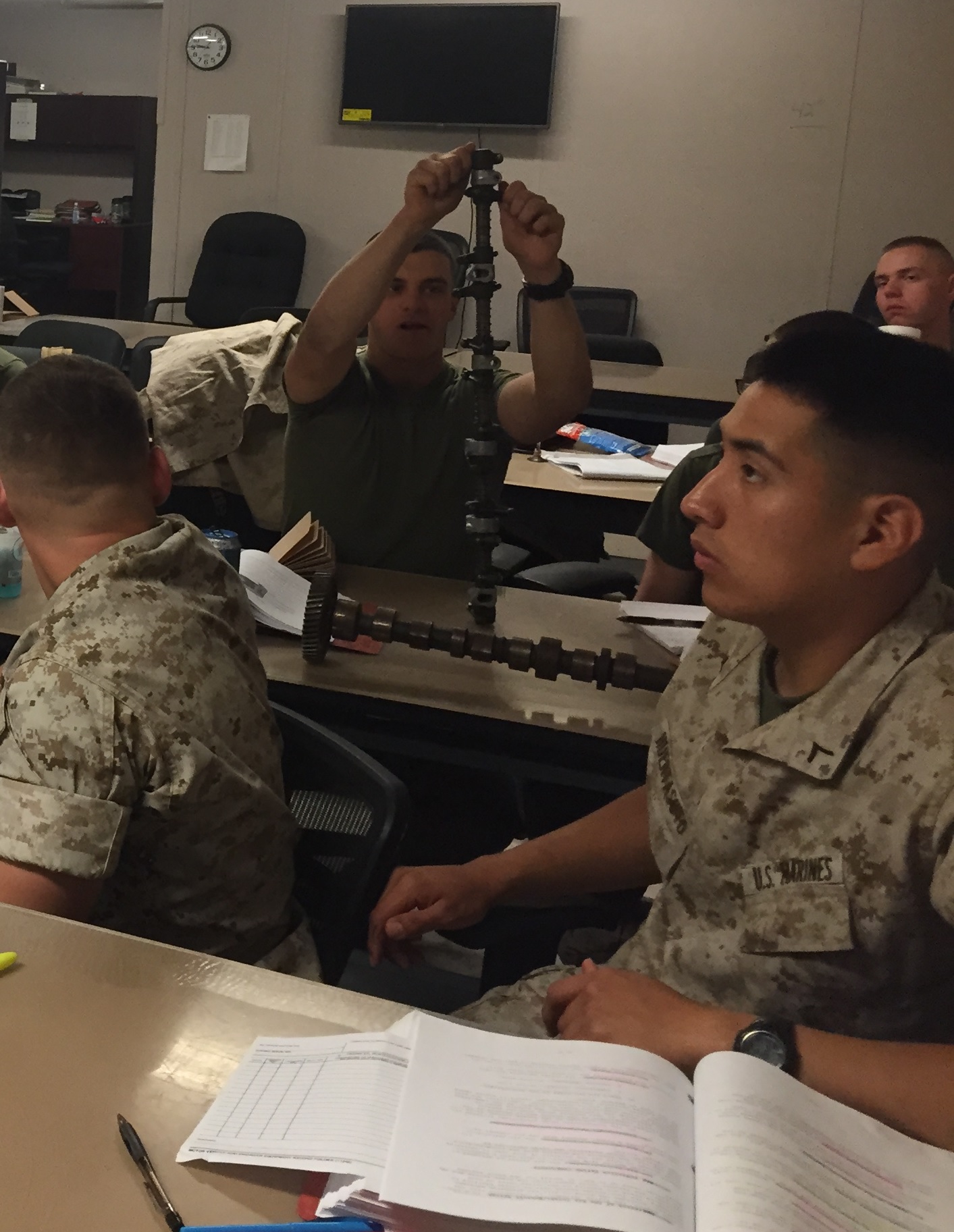 Marines from BEEEST 7-15 learn about electrical and mechanical troubleshooting.