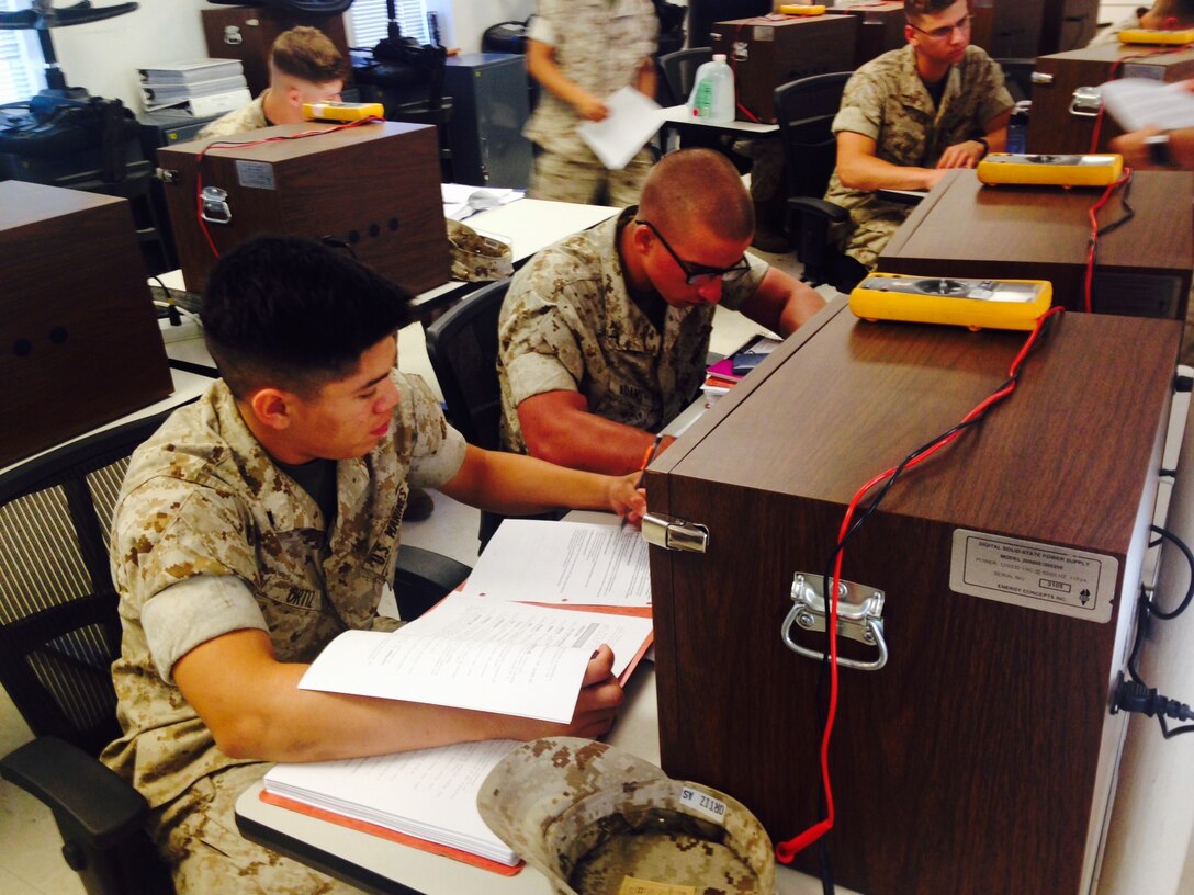 Marines from BEEEST 6-15 learn about AC/DC theory.