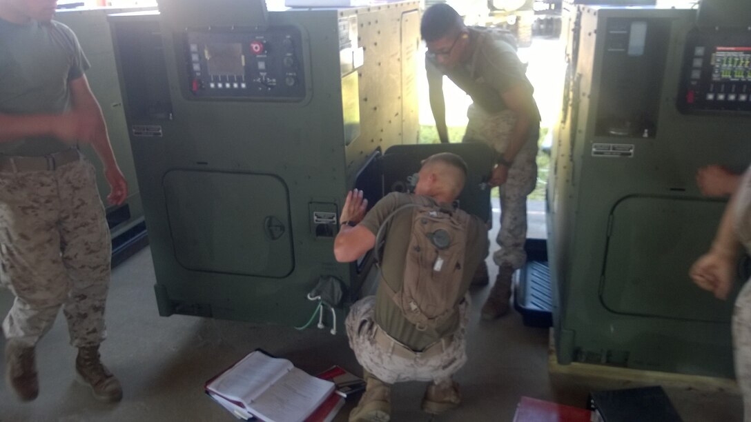 Marines from BWST 6-15 learn how to operate AMMPS generator sets through practical application.