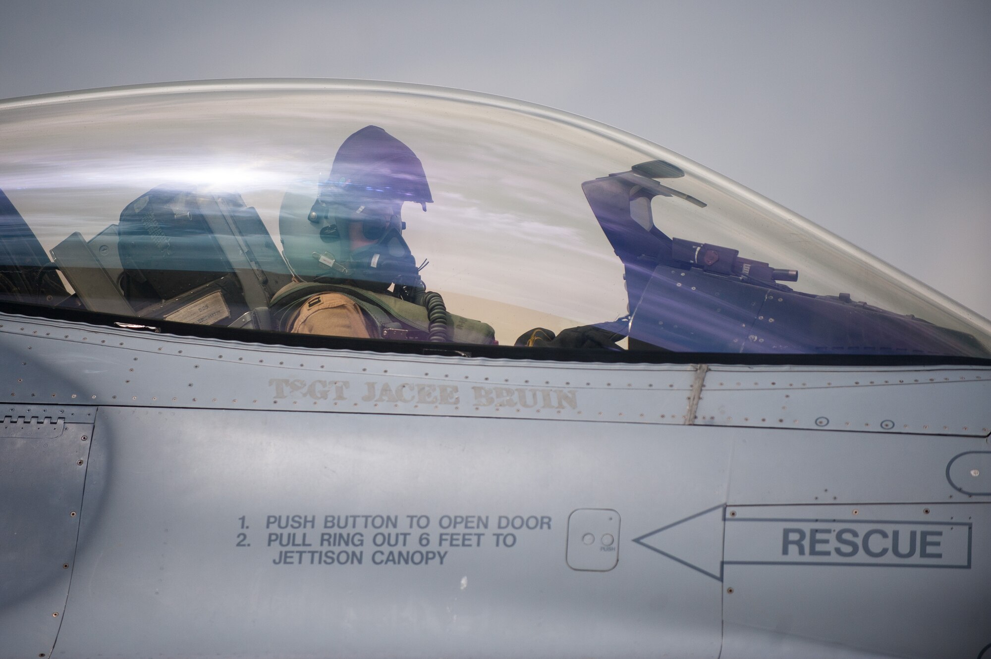 U.S. Air Force Capt. Derek Kirkwood, an F-16 Fighting Falcon pilot, assigned to the 4th Fighter Squadron from Hill Air Force Base, Utah, prepares for takeoff April 30, 2015 at Bagram Airfield, Afghanistan. The “Fuujins” of the 4th FS provided decisive airpower to ground commanders in Afghanistan throughout their six month deployment, flying more than 8,000 hours in the F- in support of operations Enduring Freedom and Freedom’s Sentinel.  (U.S. Air Force photo by Tech Sgt. Joseph Swafford/Released)