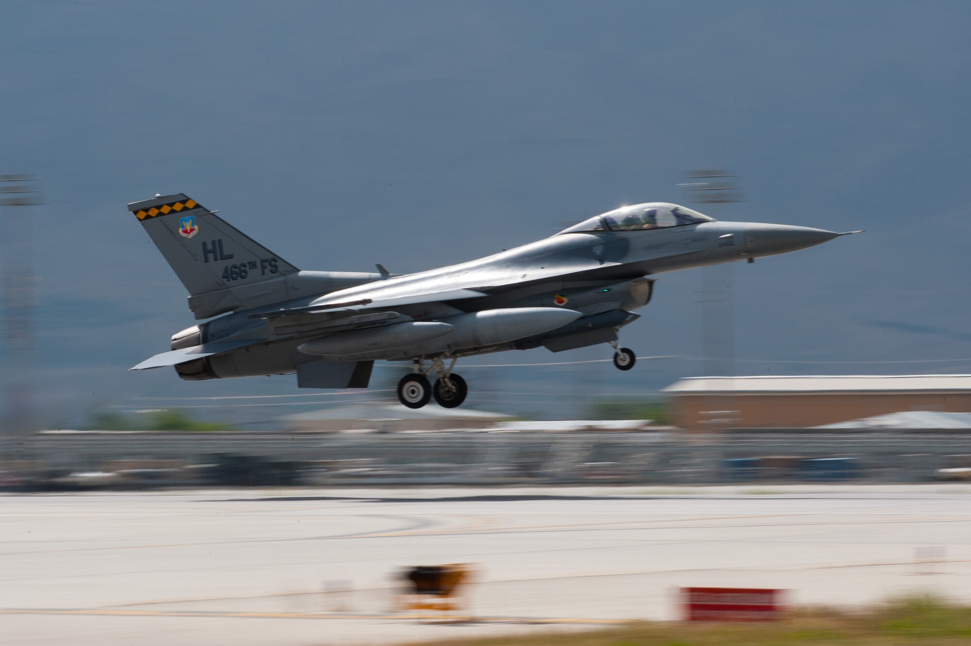 An F-16 Fighting Falcon aircraft, assigned to the 4th Fighter Squadron from Hill Air Force Base, Utah, takes flight April 30, 2015 at Bagram Airfield, Afghanistan. The “Fuujins” of the 4th FS provided decisive airpower to ground commanders in Afghanistan throughout their six month deployment, flying more than 8,000 hours in the F-16 in support of operations Enduring Freedom and Freedom’s Sentinel. (U.S. Air Force photo by Tech. Sgt. Joseph Swafford/Released)