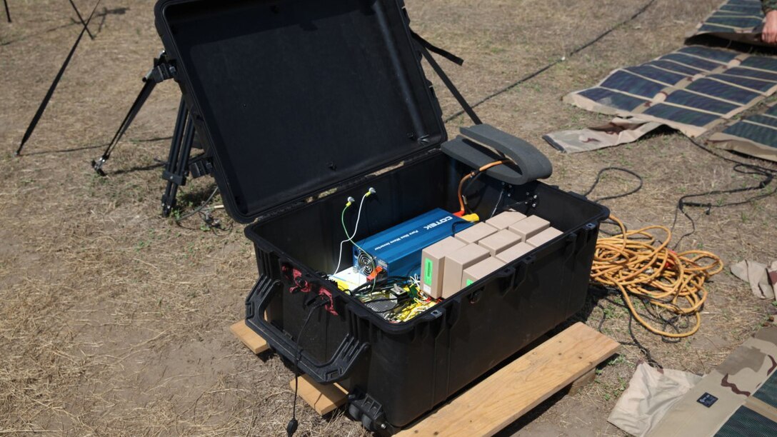 The “Ott Box” is an invention that was created by Gunnery Sgt. Michael Ott, the navigational aids chief for Marine Air Control Squadron 4, Detachment Alpha. Over time, Ott plans to gather additional parts for the Ott Box in order to perfect the idea of a solar powered Tactical Air Navigation system.