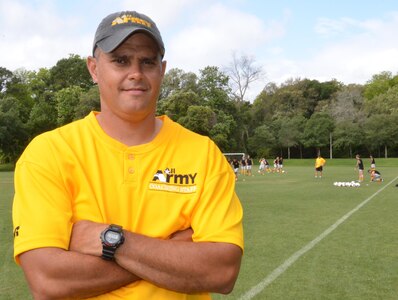 Florida Guardsman Capt. Roye Locklear serves as head coach of the All Army Men’s Soccer team. 