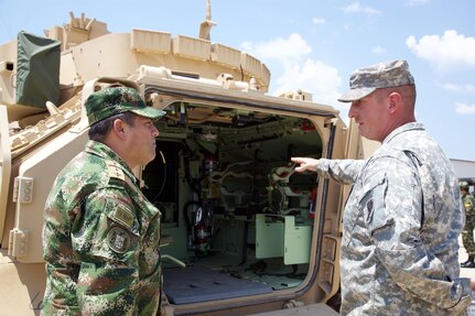 U.S. Soldiers with the South Carolina Army National Guard exchanged maintenance ideas with members of the Colombian army during a three-day state partnership engagement in South Carolina May 4-6, 2015. The South Carolina National Guard established a formal state partnership with Colombia in 2012 and has conducted multiple engagements to share ideas to assist both partners with equipment maintenance programs. 