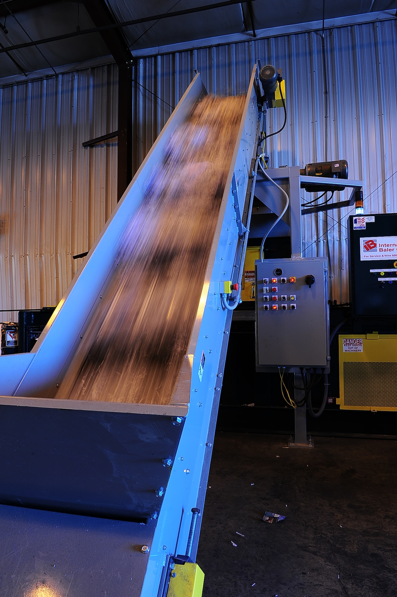 The Columbus Air Force Base Recycling Center on Columbus Air Force Base, Mississippi, can accept paper of all kinds including books, magazines, news print, office paper, moving boxes and more. Any clean, dry paper is acceptable. Metal is accepted, but it must not contain oil, grease or chemicals. Any electrical device with a power cord is acceptable. Electronics are acceptable. Used oil can now be drained from your containers by bringing them to the recycle facility used oil collection building. (U.S. Air Force photo/Airman Daniel Lile)