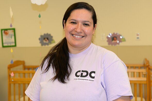 Tonya Hatch, 9th Force Support Squadron Child Development Center child and youth program assistant, poses for a photo May 6, 2015, at Beale Air Force Base, Calif. (U.S. Air Force photo by Airman 1st Class Ramon A. Adelan/Released)