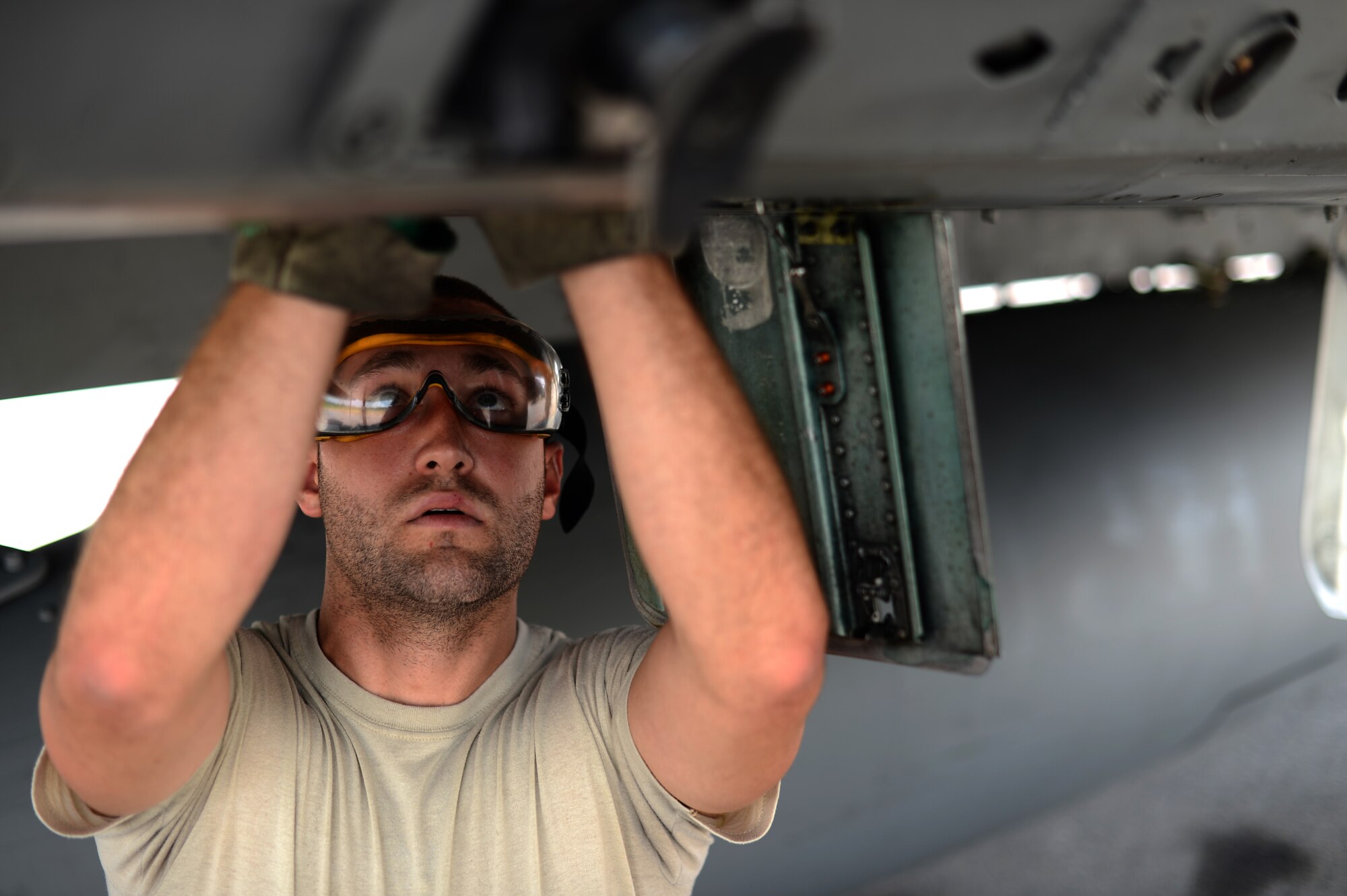 U.S. Air Force Staff Sgt. Mikala Stokes, 159th Expeditionary Fighter Squadron crew chief, performs an oil analysis on an F-15 Eagle fighter aircraft on the flightline at Graf Ignatievo Air Base, Bulgaria, May 7, 2015. The 159th EFS is the first Air National Guard unit to support Europe's first-ever Theater Security Package mission in support of Operation Atlantic Resolve. Its Airmen have participated in several exercises and training events while deployed to various bases throughout Europe. (U.S. Air Force photo by Senior Airman Gustavo Castillo/Released) 