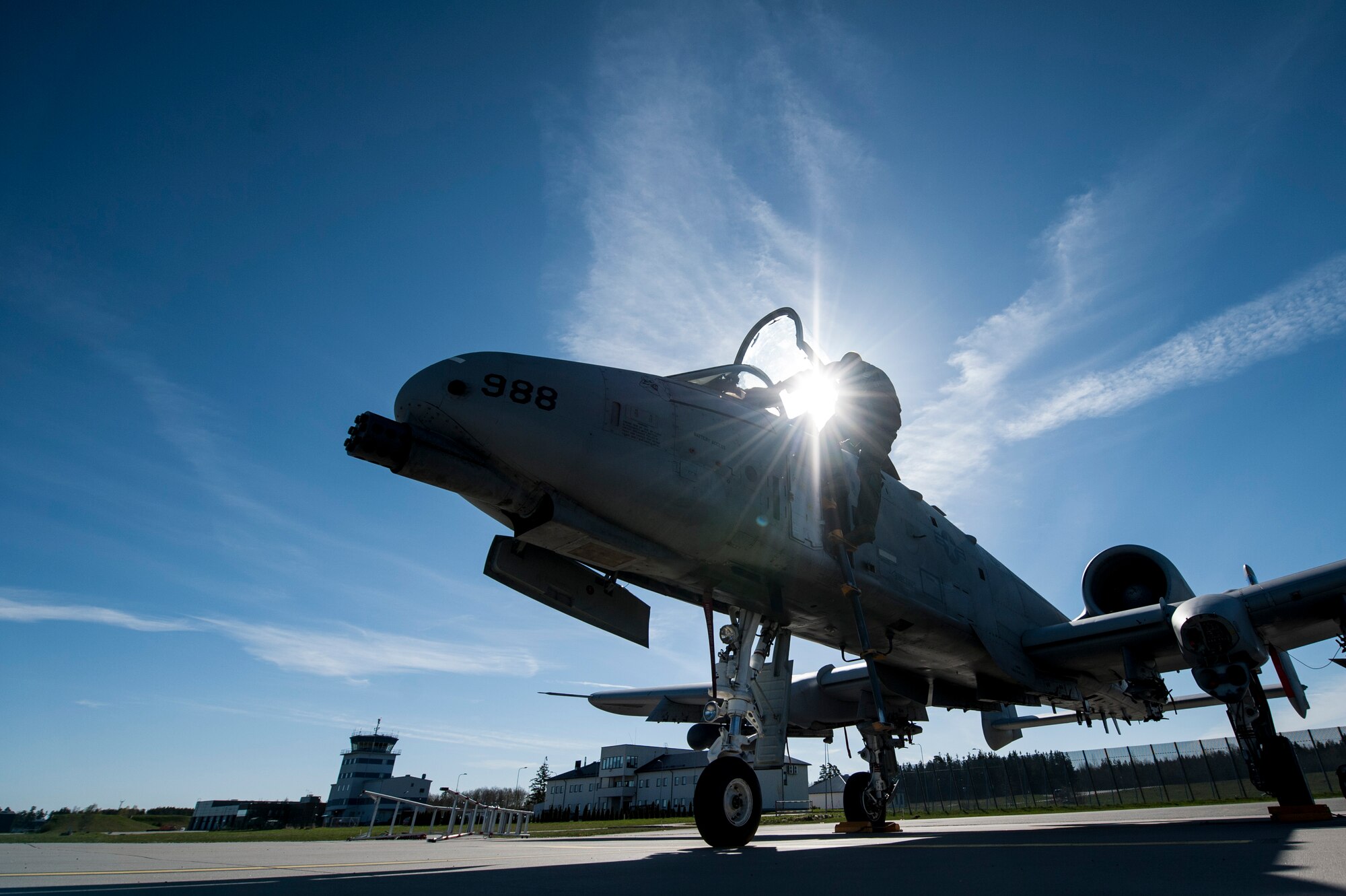 A 354th Expeditionary Fighter Squadron pilot climbs into a A-10 Thunderbolt II attack aircraft during a theater security package deployment at Ämari Air Base, Estonia. The U.S. Air Force's forward presence in Europe allows for the opportunity to work with NATO allies and partners to develop and improve ready air forces capable of maintaining regional security. (U.S. Air Force photo by Senior Airman Rusty Frank/Released)