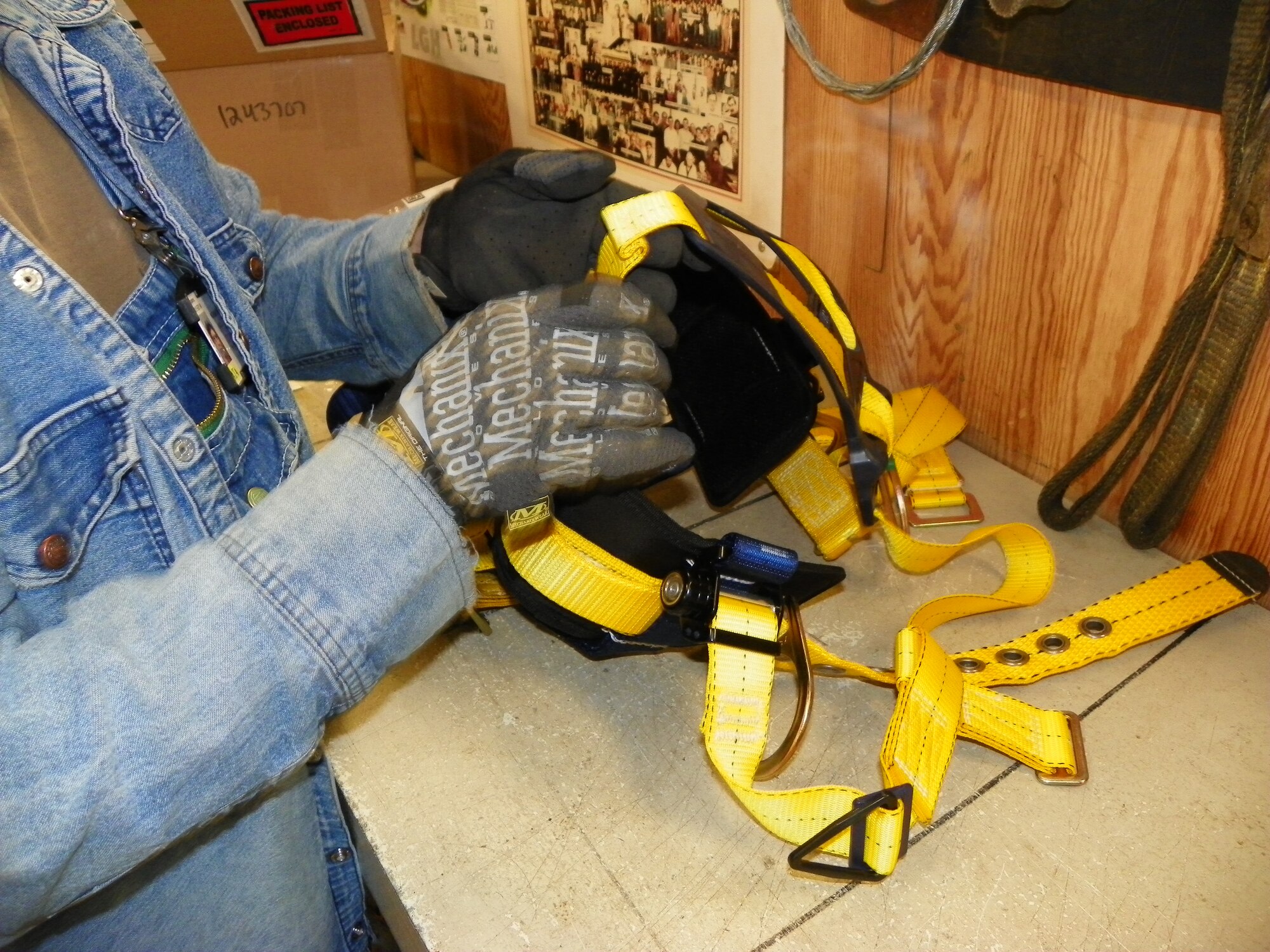 Fall Restraint competent person Jack Murdock inspects each AEDC fall restraint device, shown here, on an annual basis.