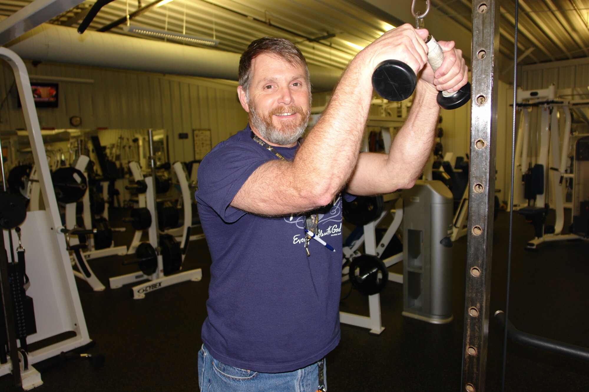 After surviving a motorcycle accident on July 26, 2012, Jimmy Richardson, an instrument technician with the ATA Test Operations Branch, is doing well and he continues physical therapy to maintain his strength. His doctor plans to remove metal supports from his leg bone in the coming months. (Photo by Raquel March) 