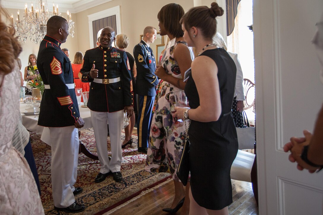 Sgt. Maj. Ronald L. Green, the 18th Sergeant Major of the Marine Corps, attends the 8th annual awards luncheon announcing the 2015 Military Spouse of the Year at the Fort Myers Officers' Club, May 8, 2015. (U.S. Marine Corps photo by Sgt. Melissa Marnell) 