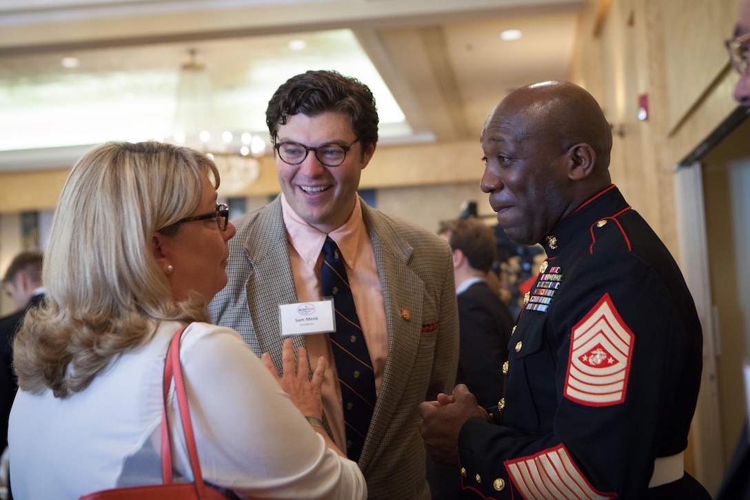 Sgt. Maj. Ronald L. Green, the 18th Sergeant Major of the Marine Corps, attends the 8th annual awards luncheon announcing the 2015 Military Spouse of the Year at the Fort Myers Officers' Club, May 8, 2015. (U.S. Marine Corps photo by Sgt. Melissa Marnell) 