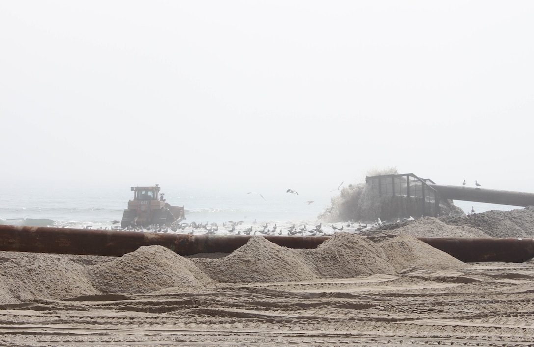 The U.S. Army Corps of Engineers' Philadelphia District, New Jersey Department of Environmental Protection, local communities, and contractor Great Lakes Dredge & Dock Company kicked off construction of the Long Beach Island Storm Damage Reduction Project in May of 2015. The beachfill project is designed to reduce damages from future storm events. 