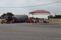 A C-17 Globemaster III tail section begins its journey from Joint Base San Antonio-Randolph to Wright Patterson Air Force Base May 10, 2015 (today). The tail section is the first part of a C-17 Globemaster III that has been converted into an aeromedical evacuation trainer by the 502nd Trainer Development Squadron to leave JBSA-Randolph for Wright-Patterson AFB, Ohio. The remainder of the fuselage will depart JBSA-Randolph May 31st, and we will provide more information as it becomes available.