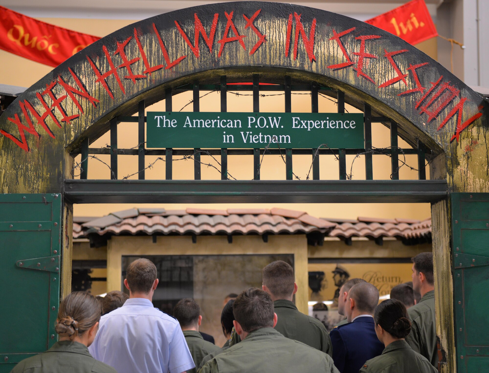 Students from the 451st Flying Training Squadron tour the National Naval Aviation Museum at Naval Air Station Pensacola May 8, 2015. The tour was a part of the Doolittle Raiders celebration, which commemorated those who took part in the Doolittle Raid. (U.S. Air Force photo/1st Lt. Ben Sowers)