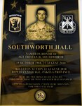 A photo replica of the plaque to be displayed at a building dedicated to the memory of U.S. Army Sgt. Tristan Southworth, who was killed in combat in Paktya province, Aug. 25, 2010. Southworth was honored at a building dedication ceremony by his fellow Soldiers from Company A, 3rd Battalion, 172nd Infantry Regiment, 86th Infantry Brigade Combat Team, Nov. 23, 2010.