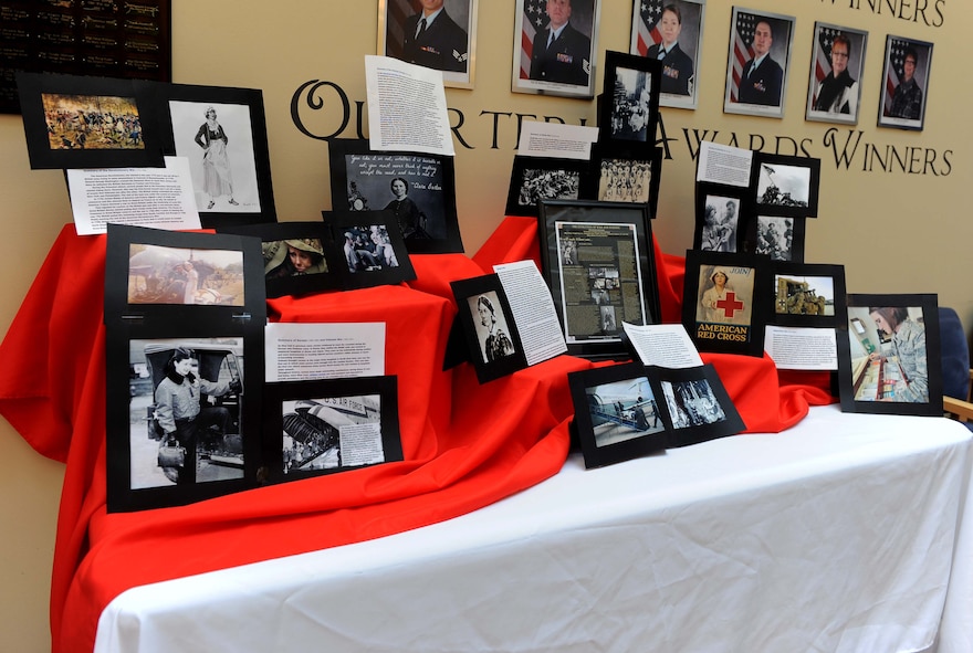 The nurses and medical technicians of Minot Air Force Base, N.D., put together a display focusing on the history of nursing during the conflicts and wars our nation has faced during Nurse’s week, May 8, 2015. . Each year for one week, the Nurse Corporation celebrates the hard work, dedication and sacrifices made by nurses and medical technicians.  (U.S. Air Force photo/Senior Airman Kristoffer Kaubisch)