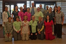 Personnel from the 5th Medical Group on Minot Air Force Base, N.D., celebrate National Nurse’s Week May 8, 2015. Each year the Nurse Corp celebrates the hard work, dedication and sacrifices made by nurses and medical technicians. (U.S. Air Force photo/Airman 1st Class Christian Sullivan)