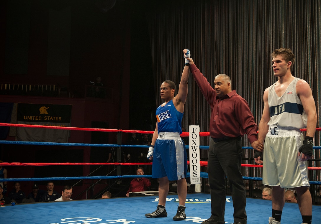 Coast Guard Cadet Taylor Tennyson competes in the National Collegiate Boxing Association’s National Championships at Foxwoods Casino in Ledyard, Conn., April 4, 2013. Tennyson became a national champion at the event. U.S. Coast Guard photo by Petty Officer 2nd Class Cory J. Mendenhall