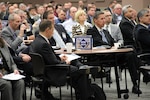 Crowd observes NSWC Crane speakers at the third annual Advanced Planning Briefings for Industry (APBI).