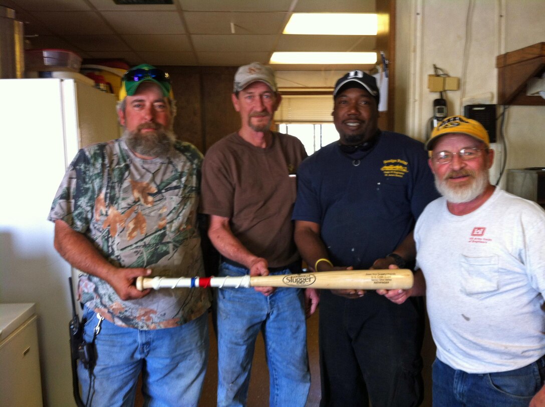 The U.S. Coast Guard Sector Ohio Valley presented the crew of the St. Louis District’s MV Pathfinder with a custom made inscribed Louisville Slugger (direct from the factory) that reads, “"From Your Grateful Friends - US Coast Guard Sector Ohio Valley- PATHFINDER.”