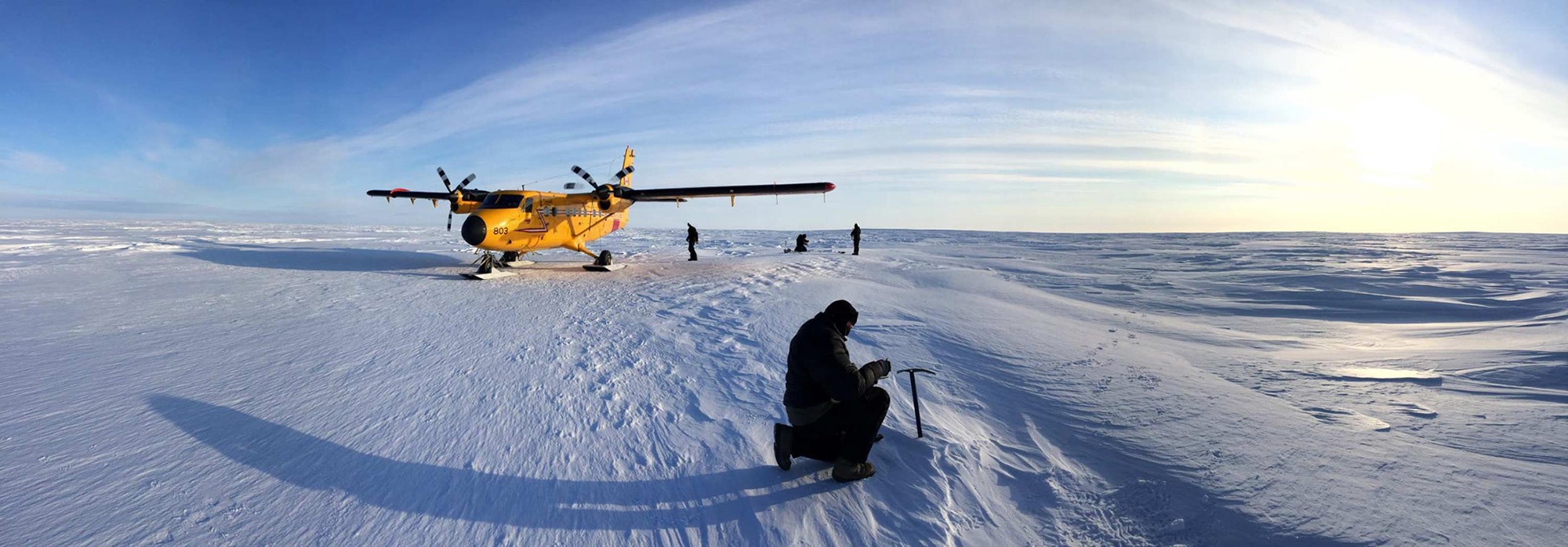 Airmen with the 109th Airlift Wing put together a reconnaissance team March 24, 2015, to determine if they would be able to prepare a ski-way for an LC-130 in the vicinity of Victoria Strait. A few weeks later, a team of seven 109th AW Airmen were able to groom a ski-way for LC-130 operation in support of Canada's annual Operation Nunalivut. (U.S. Air National Guard photo by Maj. Matthew Sala/Released)