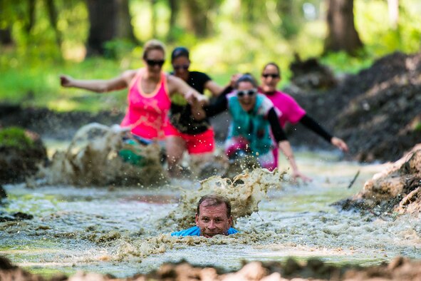U.S. Air Force Col. David Meyer, the 169th Fighter Wing commander, participates in the first ever Life of a Warrior Run at McEntire Joint National Guard Base, S.C., May 2, 2015.  The event was held to raise funds for the Warm Hearts Foundation which offers donations and grants to base families who are in need.  (U.S. Air National Guard photo by Tech. Sgt. Jorge Intriago/Released)
