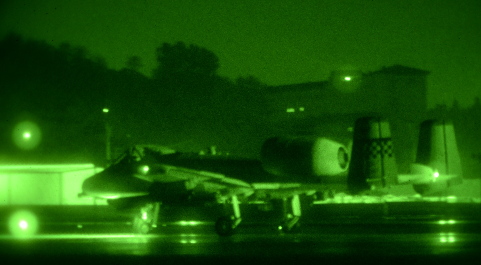 An A-10 Thunderbolt II assigned to the 25th Fighter Squadron taxis toward take off during the operational readiness exercise Beverly Midnight 15-02 May 12, 2015, at Osan Air Base, Republic of Korea. Team Osan is participating in the combat exercise Beverly Midnight 15-02 which is designed to test American forces in the ROK on their mission readiness in the event of an emergency or wartime environment. (U.S. Air Force photo by Staff Sgt. Benjamin Sutton/Released) 
