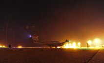A First Special Operations Logistics Readiness Squadron Airman marshals a U-28A to refuel during Forward Area Refueling Point training on Hurlburt Field, Fla., May 7, 2015. Special teams of fuels Airmen provide a critical capability for wartime and humanitarian missions as FARP operations expand the role of special operation forces around the world. They provide a means of "hot" refueling from a tanker aircraft to various types of fixed and rotor-wing receiver aircraft. (U.S. Air Force photo/Airman Kai L. White)