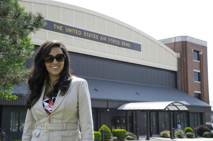 Kristen Basore, audition participant, stands outside Hangar Two at Joint Base Anacostia-Bolling, D.C., after an audition May 5, 2015. Basore, an Ohio native, is an audition finalist for a soprano position in the U.S. Air Force Band’s Singing Sergeants. (U.S. Air Force photo/Airman 1st Class Philip Bryant)