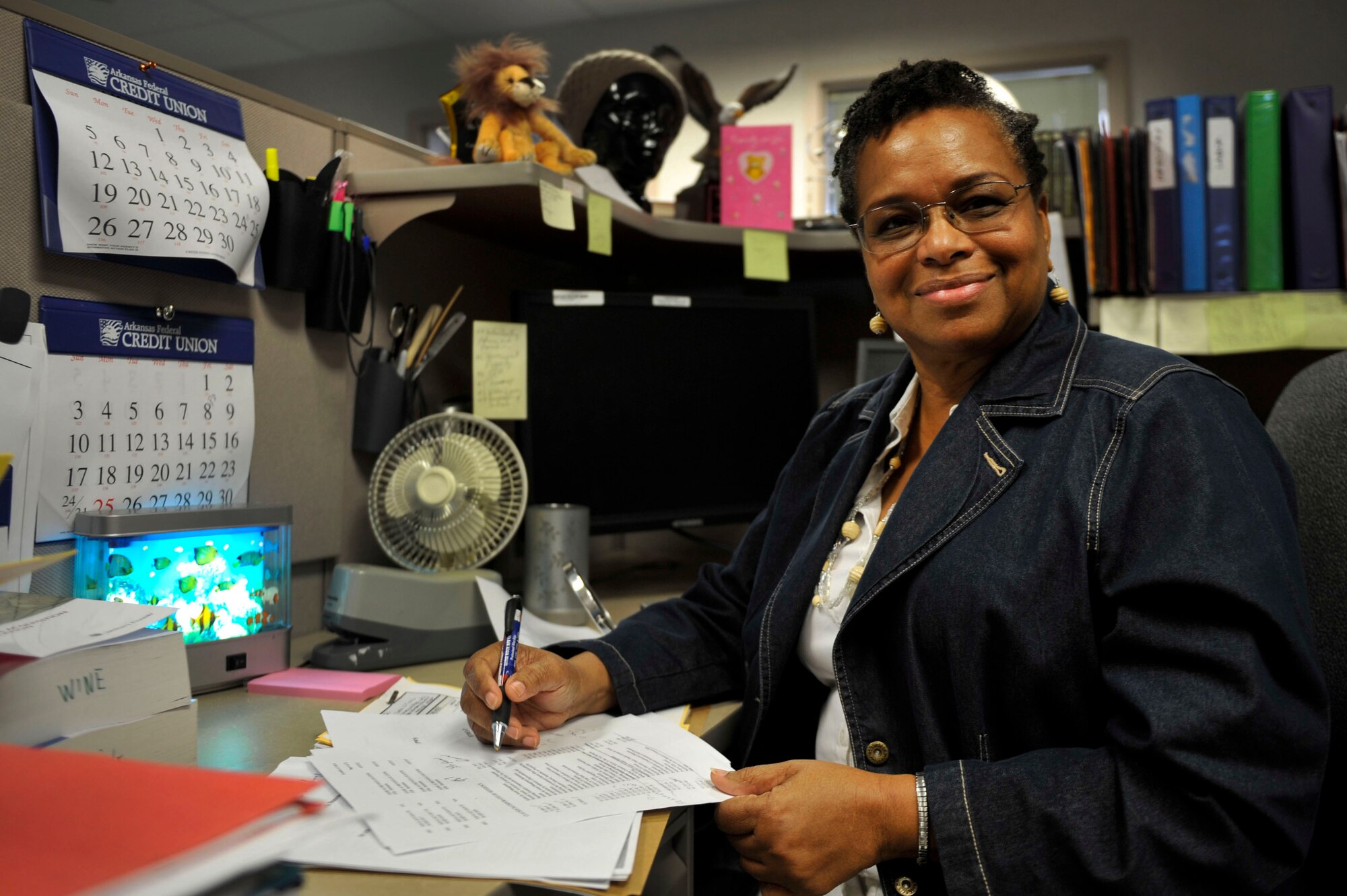 Maritza Wine, a 19th Contracting Squadron contract specialist, was named Combat Airlifter of the Week May 11, 2015, at Little Rock Air Force Base, Ark. Wine, a Chilibre Republic of Panama native, is the Wing focal point for the $60M Contractor Performance Assessment Reporting System (U.S. Air Force photo by Senior Airman Stephanie Serrano)