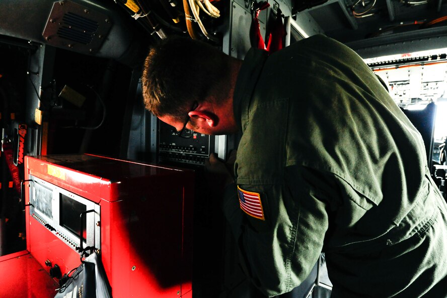 Master Sgt. Michael Czap, a flight engineer supporting the 413th Flight Test Squadron, checks a circuit breaker panel to ensure the aircraft systems are ready for power-up on a CV-22 Osprey before takeoff at Hurlburt Field last month. The CV-22 is a tiltrotor aircraft that conducts long-range infiltration, exfiltration and resupply missions for special operations forces. The 413th FLTS, based out of Hurlburt Field, provides developmental test and evaluation for special operation aircraft including the CV-22. (U.S. Air Force photo/Airman 1st Class Andrea Posey)