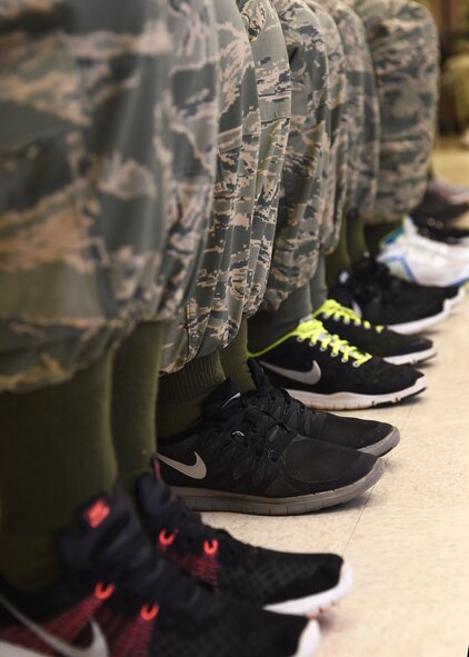 Basic Military Trainees in their first week of training, sit in a waiting room prior to taking a baseline hearing assessment May, 15, 2015, on Joint Base San Antonio-Lackland, Texas. As part of the Air Force’s effort to establish a baseline hearing screening of all new recruits, trainees are now required to receive an initial hearing assessment within the first three weeks of training. (U.S. Air Force photo by Staff Sgt. Jerilyn Quintanilla)