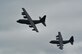 Two MC-130P Combat Shadows fly by during their final flight May 15, 2015, at Hurlburt Field, Fla. The final two Combat Shadows in the Air Force landed for the last time here in front of more than 400 people. The two aircraft are slated to take their last flight June 1, to the boneyard at Davis-Monthan Air Force Base, Ariz. (U.S. Air Force photo/Airman 1st Class Ryan Conroy)