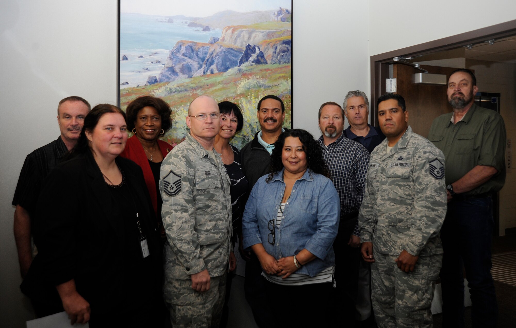 Members of the 30th Force Support Squadron force development flight pose for a photo, May 13, 2015, Vandenberg Air Force Base, Calif. The 30th FSS was recently announced as a winner of the 2014 Air Force-level Manpower, Personnel and Service Awards for their consistent achievements in providing and managing educational and training programs during the fiscal year. (U.S. Air Force Photo by Airman 1st Class Robert J. Volio/Released)