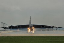 B-52H Stratofortresses prepare for a rapid launch on Minot Air Force Base, N.D., May 13, 2015. The B-52s participated in this exercise during Constant Vigilance, which is an annual Air Force Global Strike Command exercise conducted with B-52s from Minot and Barksdale, which test the aircrew members’ ability to respond for any situation. (U.S. Air Force photo/Senior Airman Malia Jenkins)