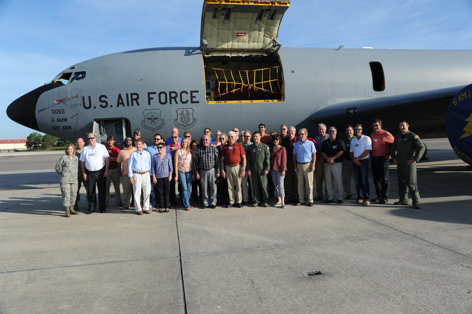 The 927th Air Refueling Wing at MacDill Air Force Base, Fla., played host to more than two dozen civic leaders, opinion formers and local businessmen associated with the 403rd Wing, Keesler Air Force Base, Miss. The purpose of the tour was to enlighten leaders on the mission within the 927 ARW. (U.S. Air force photo/ Senior Airman Xavier Lockley)