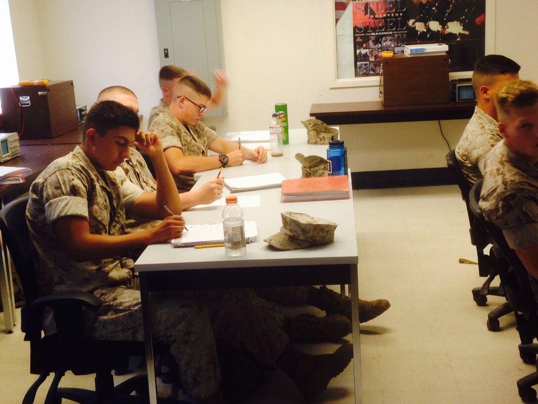 Marines from BEEEST 6-15 learn about solid state devices.