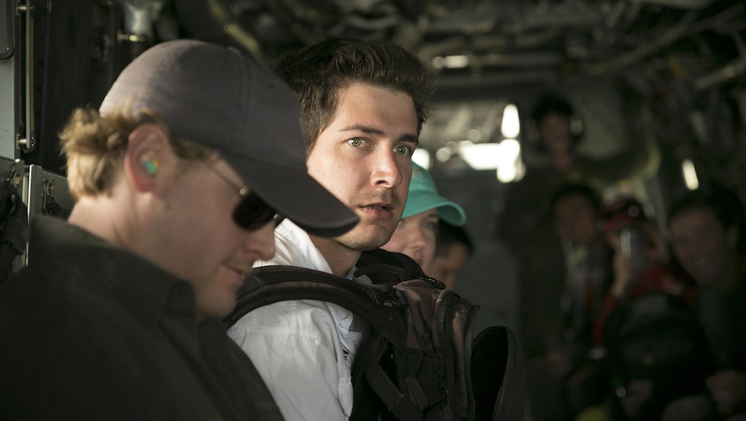 Congressional staff members were flown out to Range-15 on an MV-22B Osprey, May 15, 2015. The visit was part of the Office of Legislative Affair's annual Marine Day, a day dedicated to teaching congressional staffers about Marine Corps history and ethos, as well as informing them about current and future warfighting capabilities. (U.S. Marine Corps photo by Cpl. Kathy Nunez/Released)